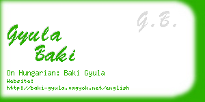 gyula baki business card